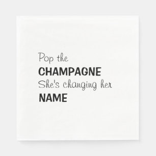 Serviette En Papier Pop le champagne nuptiale cocktails serviettes