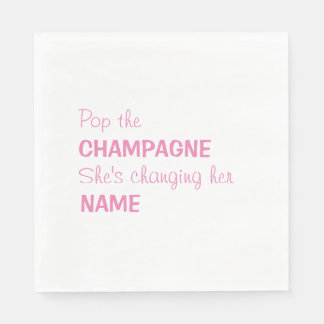 Serviette En Papier Pop le champagne nuptiale serviettes de cocktail -