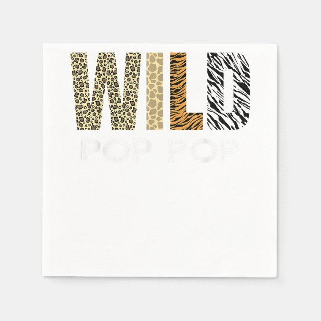 Serviette En Papier Pop Pop of the Wild One Zoo Anniversaire Safari Ju (Devant)