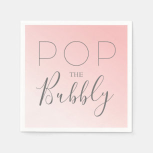 Serviette En Papier "Pop the Bubbly" Ombre rose