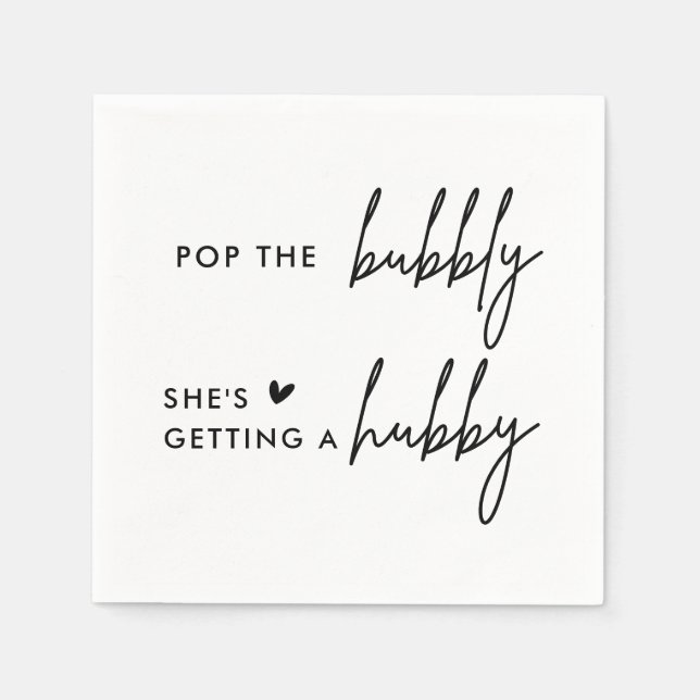 Serviette En Papier Pop The Bubbly She's Getting A Hubby Fête des mari (Devant)