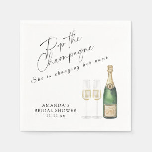 Serviette En Papier Pop the Champagne Bridal shower