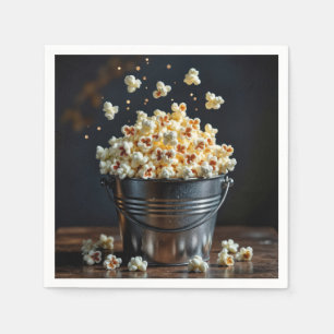 Serviette En Papier Popcorn qui explose dans un seau métallique