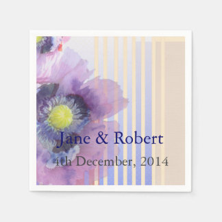 Serviette En Papier Poppies Dans Mariage Aquarelle