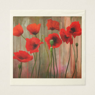Serviette En Papier Poppies d'aquarelle