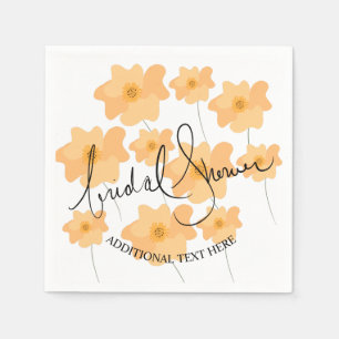Serviette En Papier Poppy Jaune Fleurs Mariage Bébé Shower Dessin à la