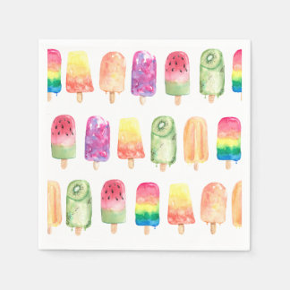 Serviette En Papier Popsicles d'aquarelle