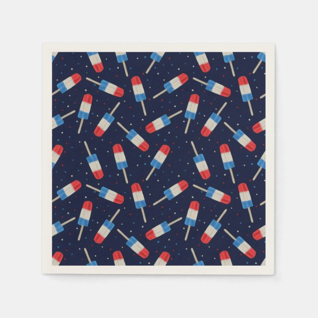 Serviette En Papier Popsicles la nuit (Devant)