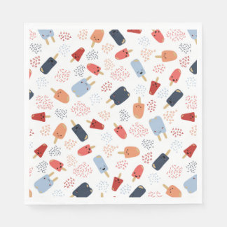 Serviette En Papier Popsicules patriotiques en Aéron rouge, blanc et b