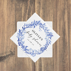 Serviette En Papier Porcelaine bleue Floral Livres Papier Naples