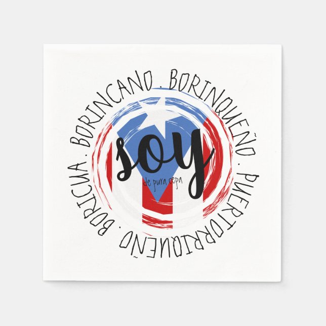 Serviette En Papier Porto Rico Patriotique De Pura Cepa (Devant)