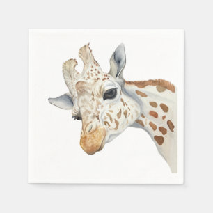 Serviette En Papier Portrait aquarelle d'un girafe
