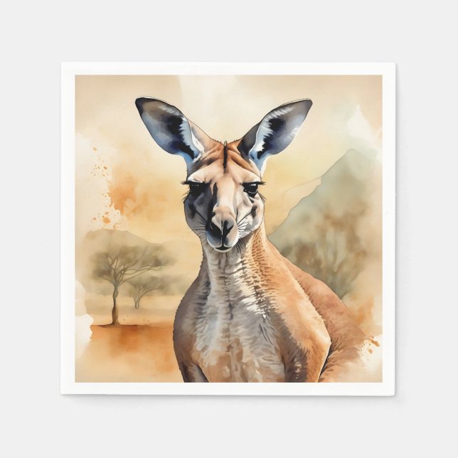 Serviette En Papier Portrait australien Kangaroo (Devant)