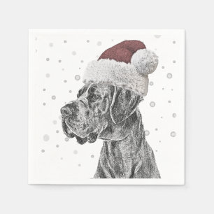 Serviette En Papier Portrait de chien Noël