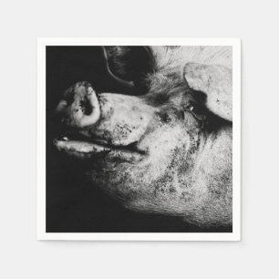 Serviette En Papier portrait de cochon