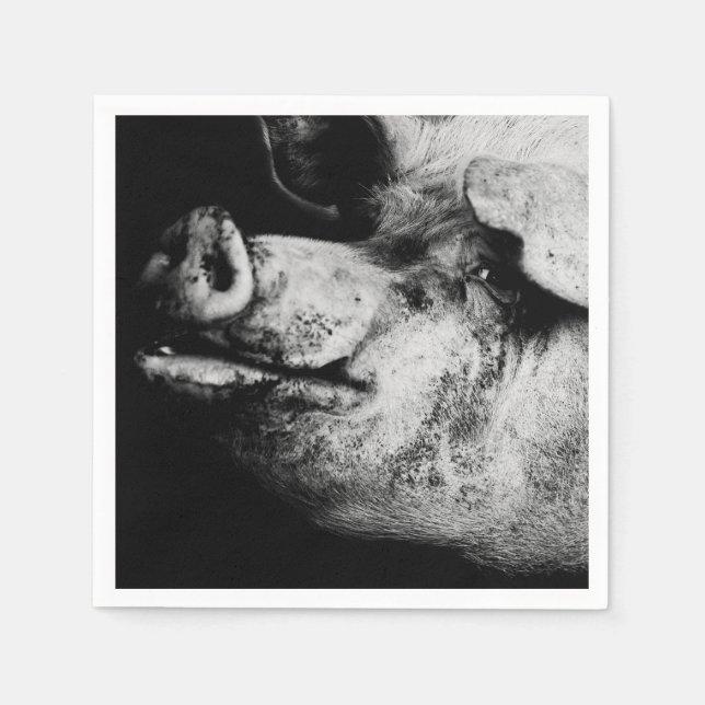 Serviette En Papier portrait de cochon (Devant)