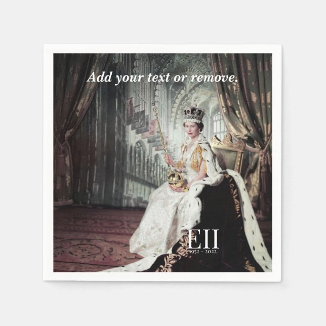 Serviette En Papier Portrait de la reine Elizabeth 2 (Devant)
