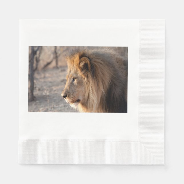 Serviette En Papier Portrait de Lion (Devant)