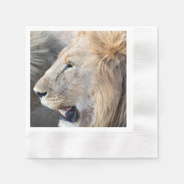 Serviette En Papier Portrait de Lion (Devant)