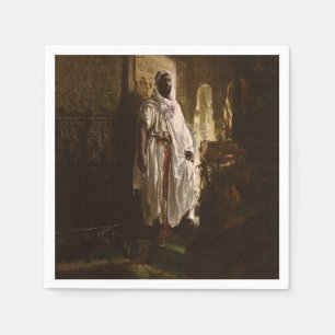 Serviette En Papier Portrait de peinture d'art africain de chef maure