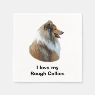 Serviette En Papier Portrait de Rough Collie