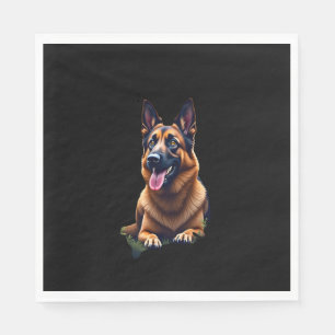 Serviette En Papier Portrait de tête de chien berger allemand Amateur