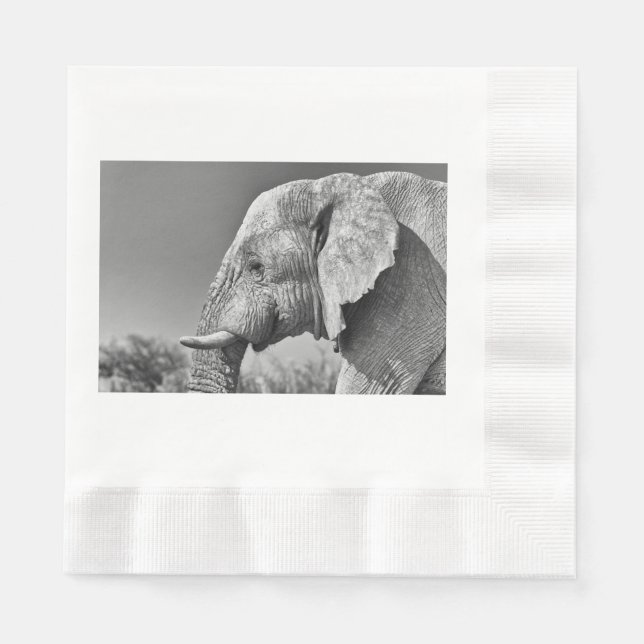 Serviette En Papier Portrait d'éléphant (Devant)