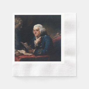Serviette En Papier Portrait en miniature, Benjamin Franklin Père fond