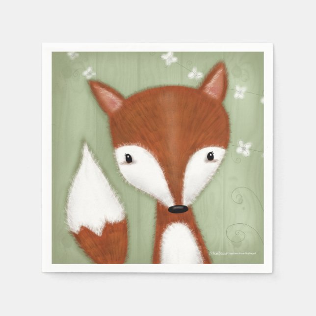 Serviette En Papier Portrait Fox (Devant)
