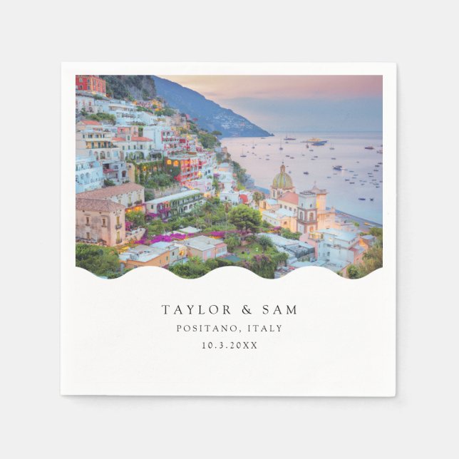 Serviette En Papier Positano Mariage Amalfi Coast Cocktail Napkin (Devant)
