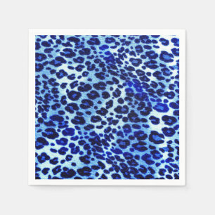 Serviette En Papier Poster de animal Abstrait de Cheetah Hipster Bleu