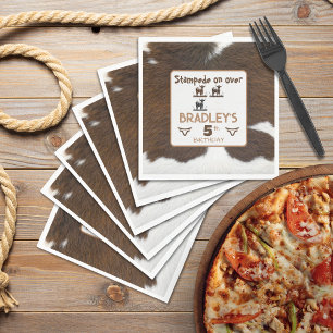 Serviette En Papier Poster de animal Bétail Stampede Anniversaire Brow