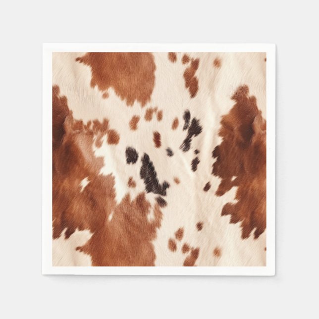 Serviette En Papier Poster de animal blanc Brown (Devant)