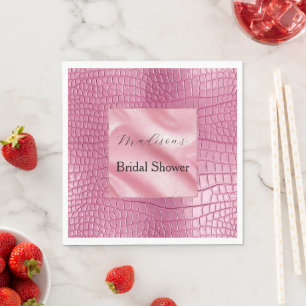 Serviette En Papier Poster de animal d'alligator rose Faux