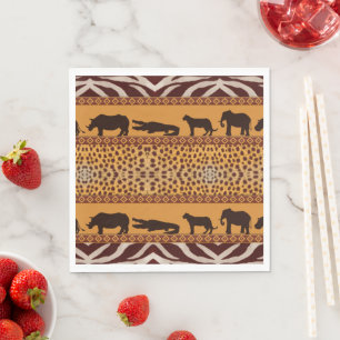 Serviette En Papier Poster de animal Motif Tribal Africain moderne