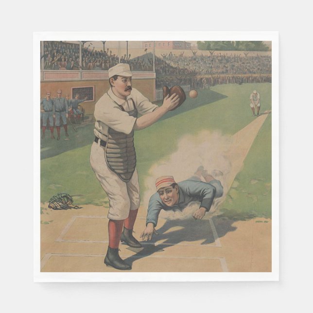 Serviette En Papier Poster de baseball Papier Napkin (Devant)