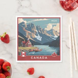 Serviette En Papier Poster de voyage sur mesure Monogramme Canada