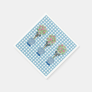 Serviette En Papier Pot à gingembre bleu et blanc en topiaire 