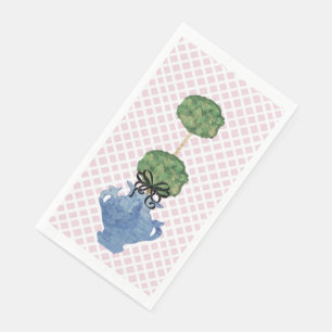 Serviette En Papier Pot à gingembre en treillis rose blush Topiaire 