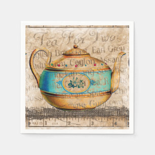 Serviette En Papier Pot de thé antique