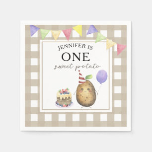 Serviette En Papier Potiron aquarelle 1er anniversaire