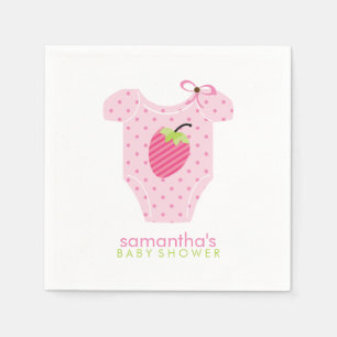 Serviette En Papier Pots de fraise rose Baby shower de tenue pour bébé