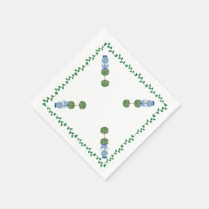 Serviette En Papier Pots de gingembre bleus Jar Topiaire Vigne Serviet