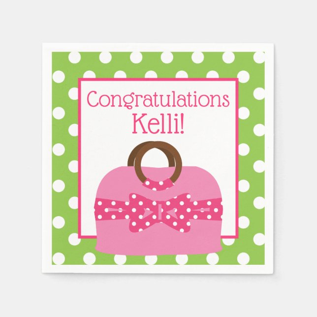 Serviette En Papier Pots Polka Porte-monnaie Personnalisé (Devant)