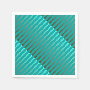 Serviette En Papier Pots satinés - gris turquoise et d'étain