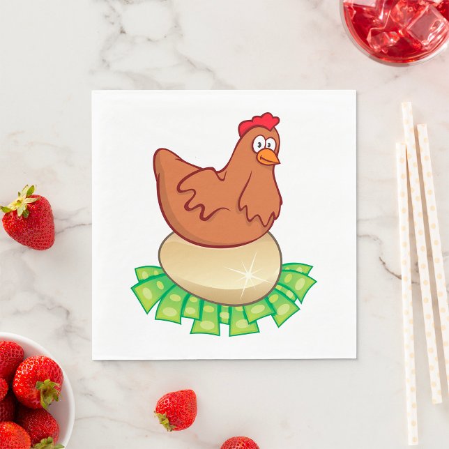 Serviette En Papier Poule sur un œuf en or (Créateur téléchargé)