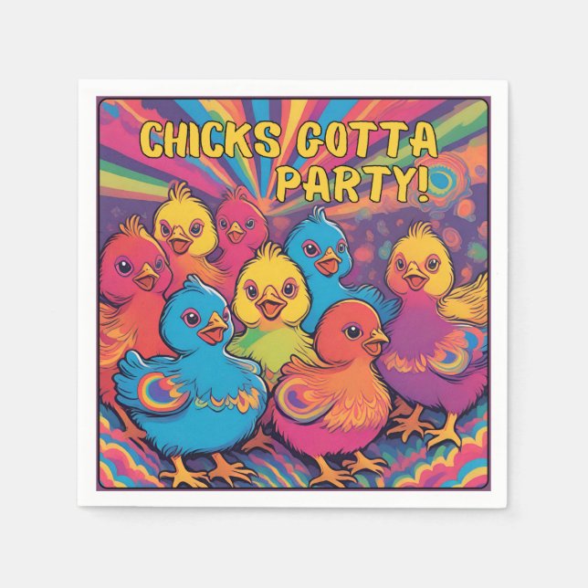 Serviette En Papier Poules de Fête (Devant)