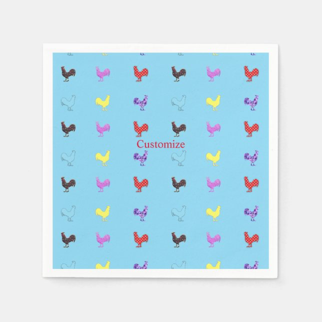 Serviette En Papier Poules de poulet Thunder_Cove (Devant)