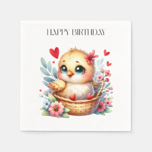 Serviette En Papier Poulet de naissance mignon.