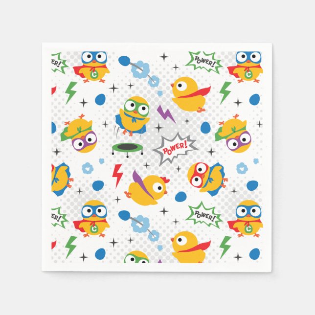 Serviette En Papier Poulet de superhéros (Devant)
